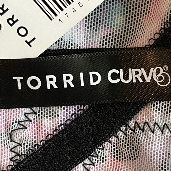 Torrid Multicolored Floral/Leopard Print Unlined Lace Trim Bralette, 1X-4X NWT - Picture 3 of 4